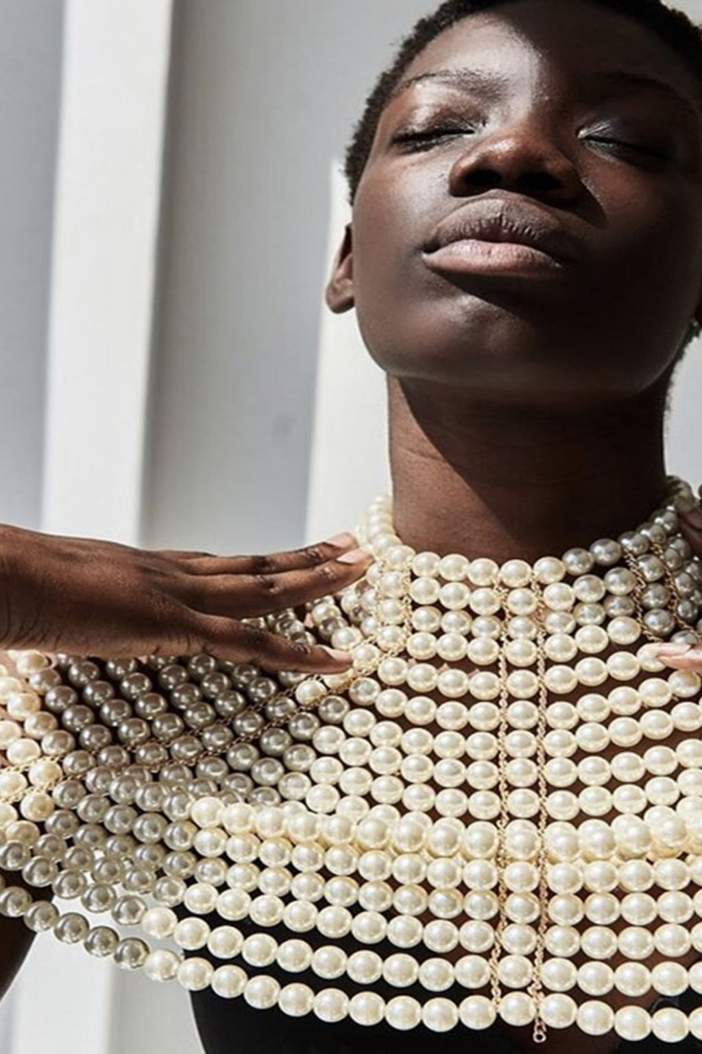 Penrose White Multi-layered Pearl Necklace
