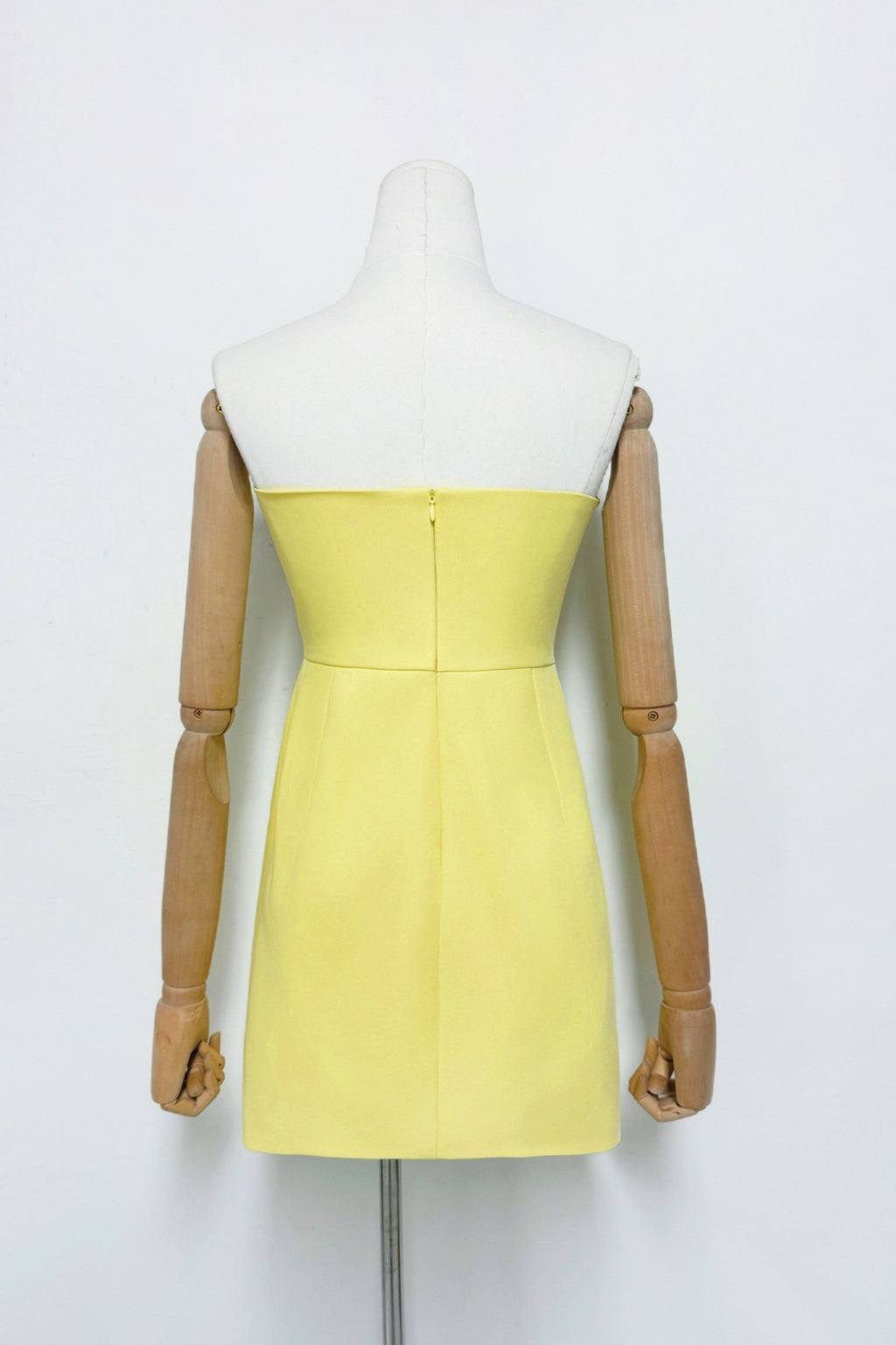 Quinn Yellow Strapless Floral Embroidered Mini Dress