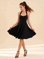 Rory Black Halter Mini Cocktail Dress