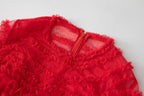 Naomi Red Ruffled Short Sleeve Maxi Dress