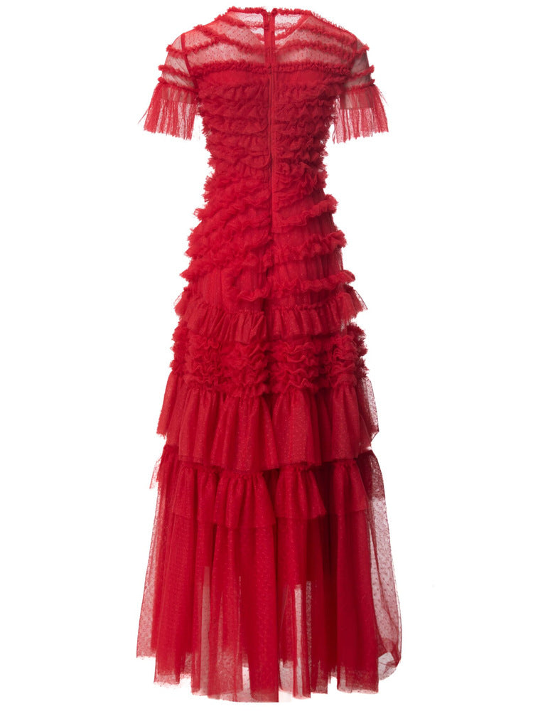 Naomi Ruffled Short Sleeve Maxi Dress