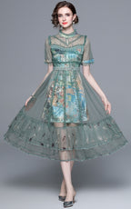 Sloane Mint Green Mesh Maxi Dress