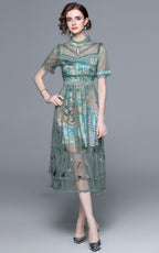 Sloane Mint Green Mesh Maxi Dress