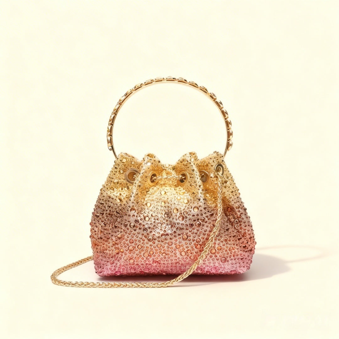 Talon Gradient Rhinestone Fringe Handbag