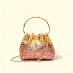 Talon Gradient Rhinestone Fringe Handbag