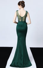 Victor Green Beaded Floral Maxi Evening Dress
